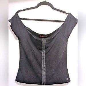 Guess Black Ribbed Top